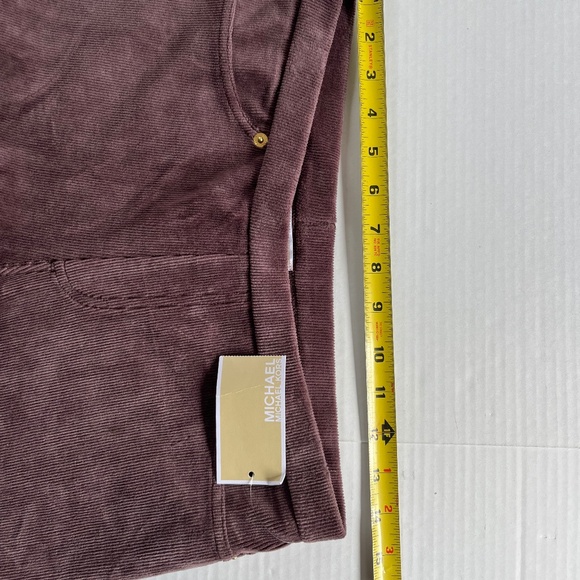 Michael Kors Sz M Chocolate Corduroy Pull On Pants Stretch Leggings Skinny - Picture 7 of 10